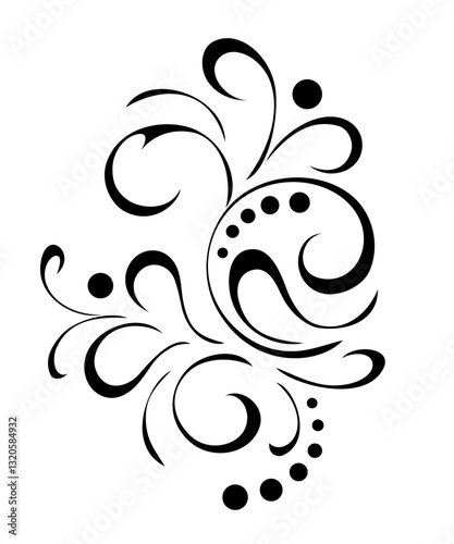 decorative element with abstract ornate pattern; graphic design