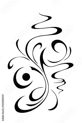 decorative element with abstract ornate pattern; graphic design