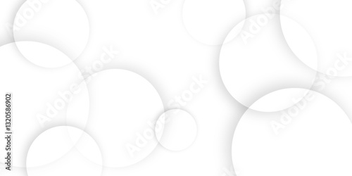 Abstract background with circle white abstract geometric background with soft light white paper circles in design .Gray abstract. Modern design background for report and project presentation template.