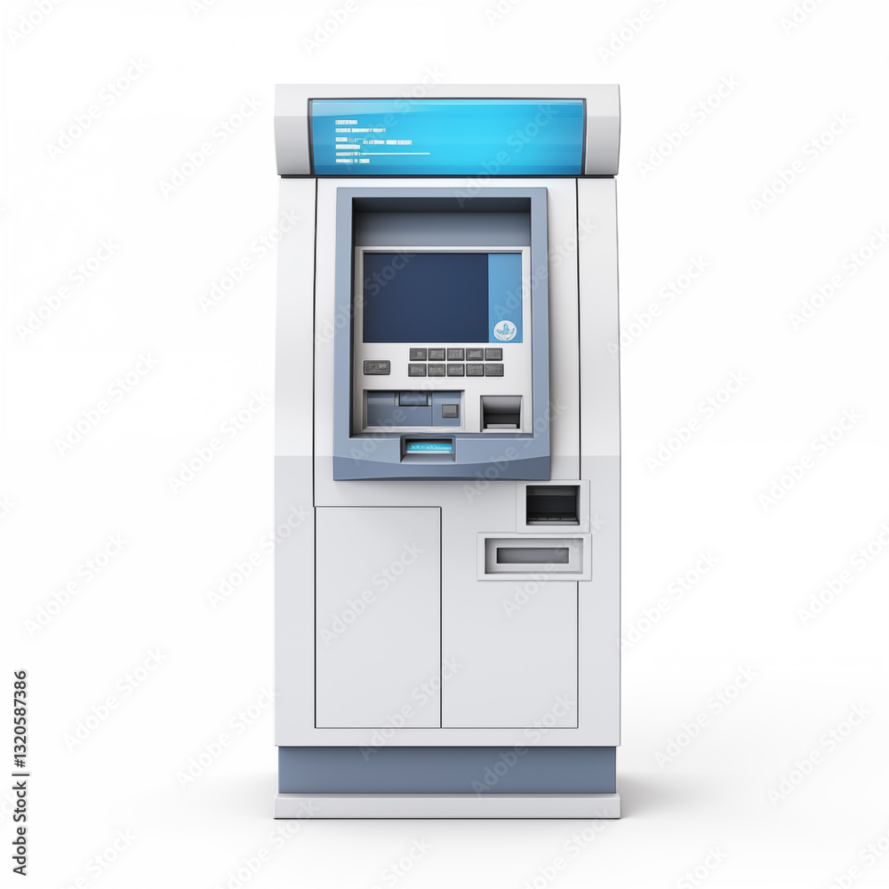 3D ATM on White Background 3D ATM on White Background