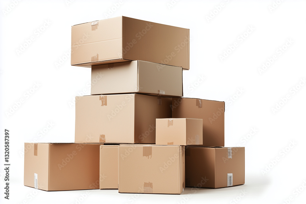 Pile of Cardboard Boxes for Packing and Shipping Pile of Cardboard Boxes for Packing and Shipping