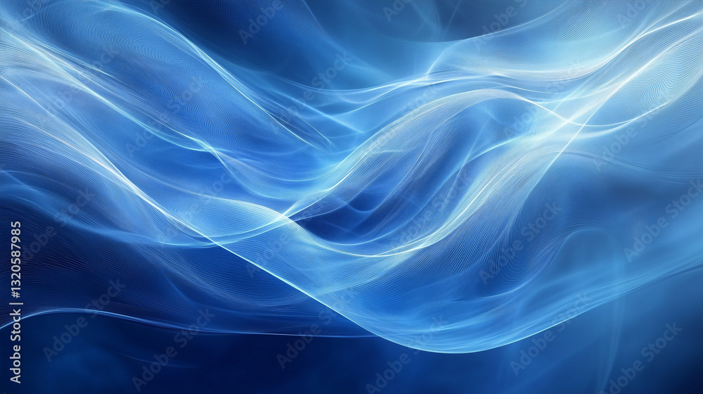 Fototapeta premium abstract blue smoke background with waves