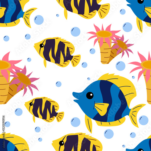 Marine Life Seamless Pattern