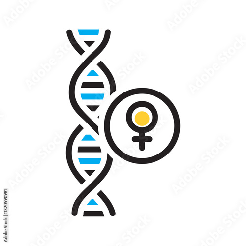 Vector multi color icon for Genetic