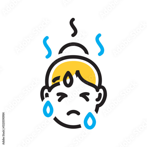 Vector multi color icon for Hot flashes