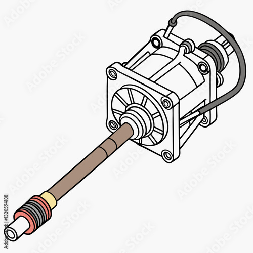 Detailed technical illustration showcasing a complex mechanical drive system