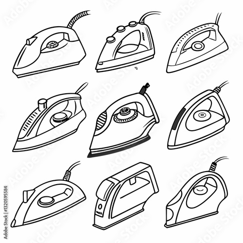 A Collection of Black and White Iron Illustrations for Creative Projects
