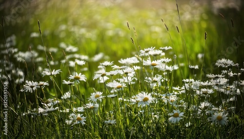 Wallpaper Mural Peaceful Nature Scene with White Daisies Swaying in the Breeze Torontodigital.ca