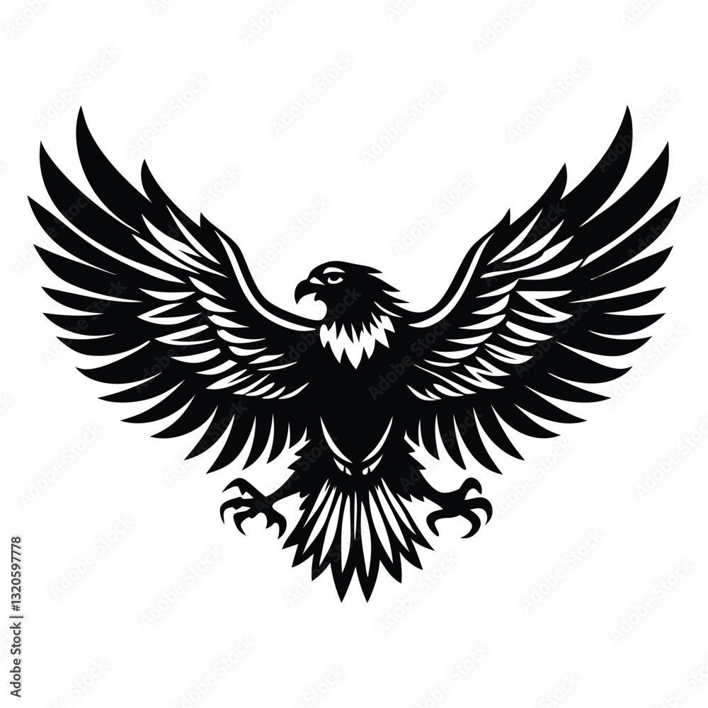 Soaring Eagle Icon Silhouette, High-Quality Editable and Printable Vector EPS File Soaring Eagle Icon Silhouette, High-Quality Editable and Printable Vector EPS File
