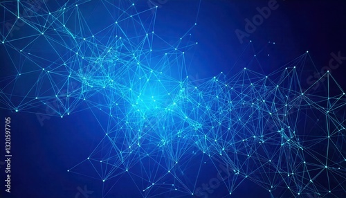 Abstract Science Network with Glowing Blue Connections