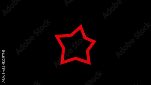 animation changes from box to star blending red color