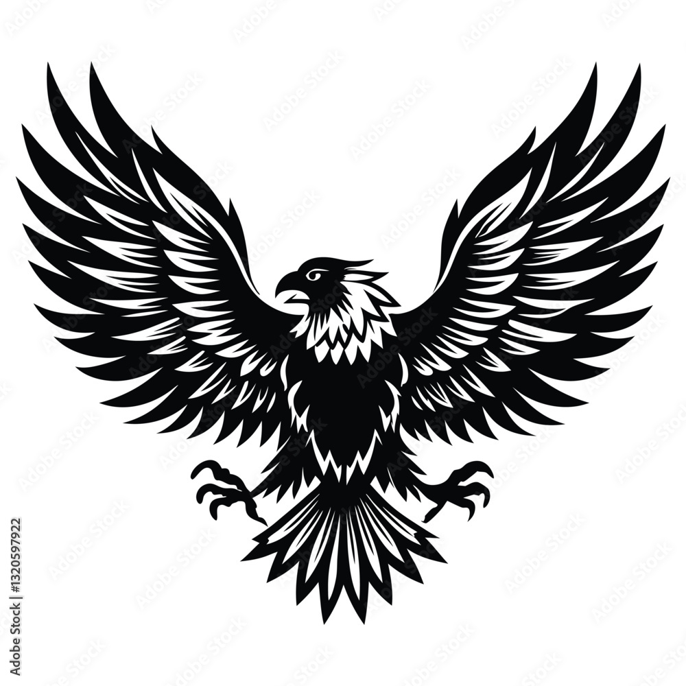 Soaring Eagle Icon Silhouette, High-Quality Editable and Printable Vector EPS File Soaring Eagle Icon Silhouette, High-Quality Editable and Printable Vector EPS File