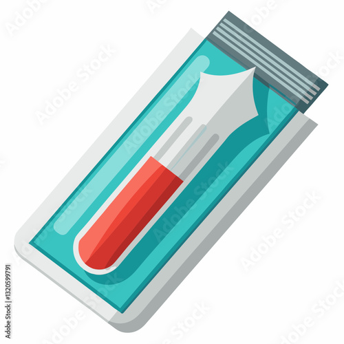 disposable scalpel blade in a sealed sterile pack 