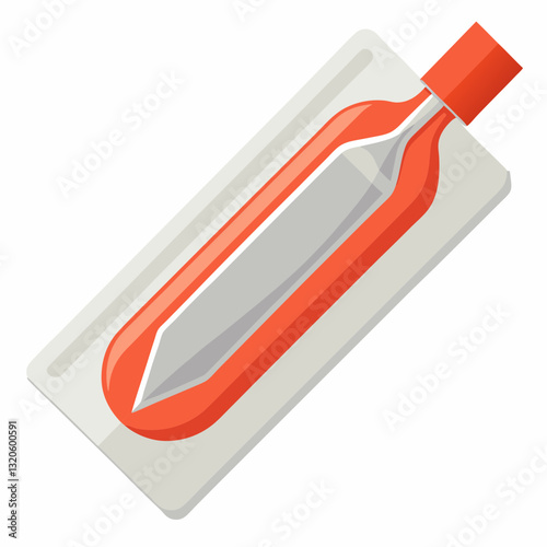 disposable scalpel blade in a sealed sterile pack 