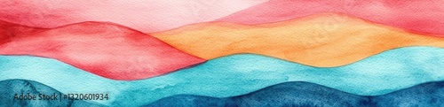 Digital watercolor painting abstract background concept. A vibrant watercolor effect depicting flowing waves in various colors and shades.