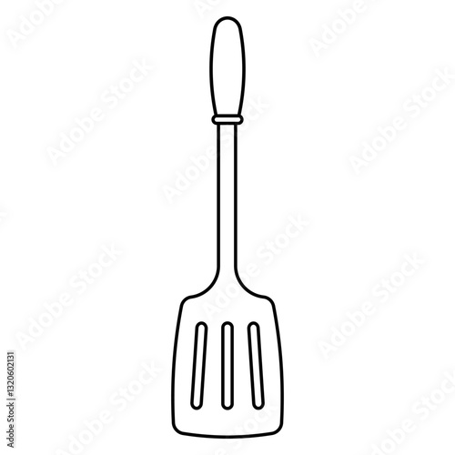 Gourmet Slotted Spatula Masterpiece in Black Line Art