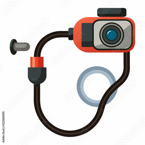 endoscope camera with a flexible insertion tube 