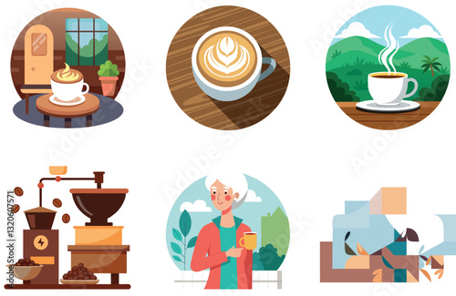 Iced Coffee Bundle. Crisp Summer Drink Collection Stickers