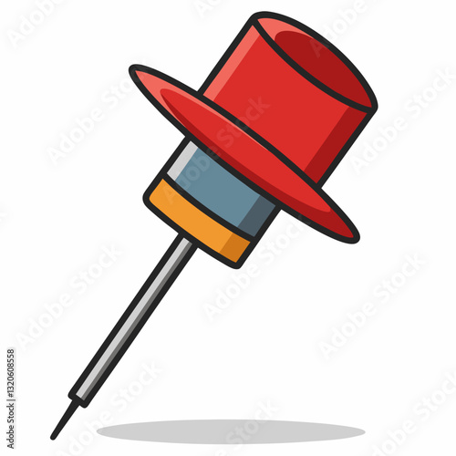 hypodermic needle wearing a cap