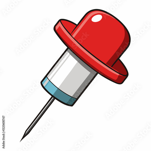 hypodermic needle wearing a cap