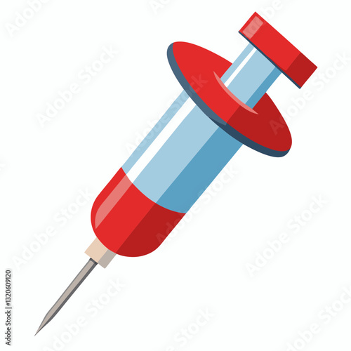 hypodermic needle wearing a cap