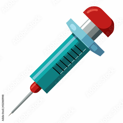 hypodermic needle wearing a cap