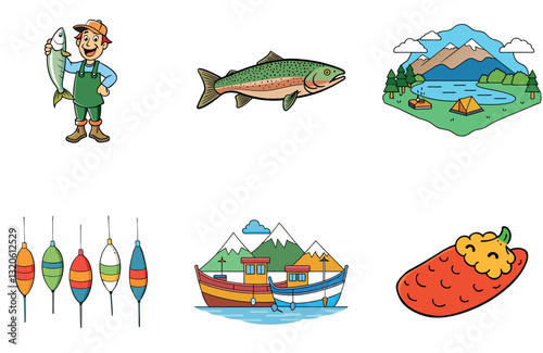 Luxury Yacht Cruise Bundle. Ocean View Collection Icons