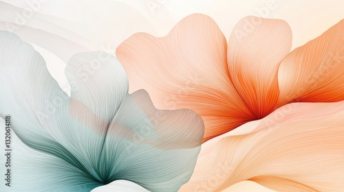 Floral illustration abstract background idea. Soft floral patterns with gentle hues create a tranquil and elegant atmosphere.