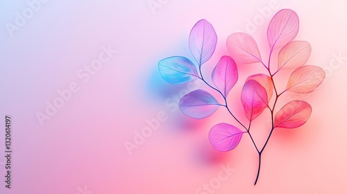 Floral illustration abstract background idea. A vibrant and colorful abstract leaf illustration showcasing artistic beauty.