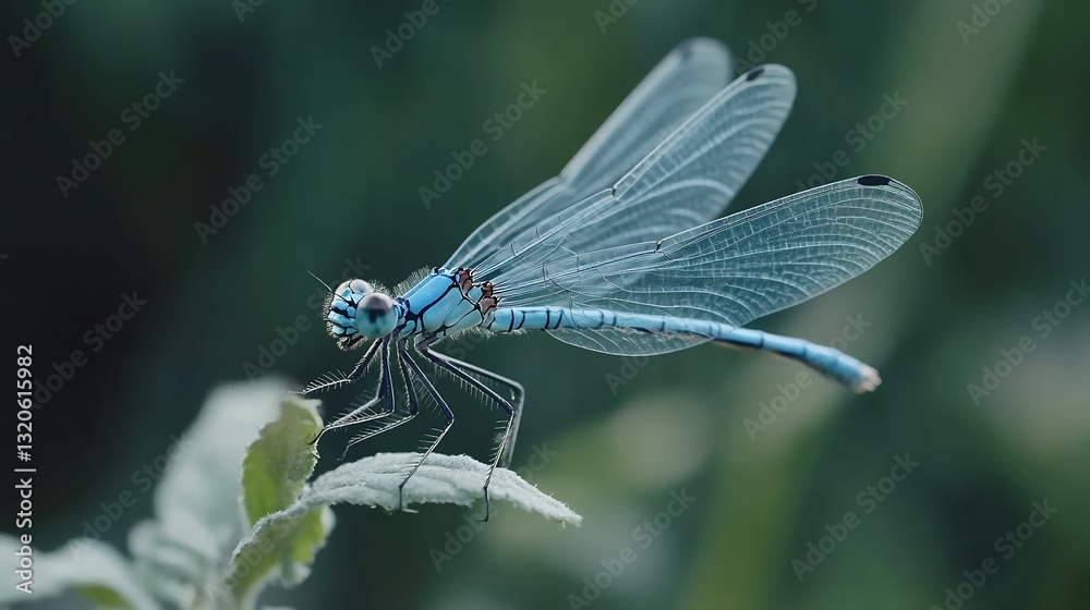 close view of damselfly with soft aquamarine tint close view of damselfly with soft aquamarine tint