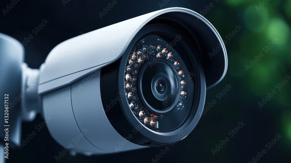 Detailed image of a security camera capturing urban activity in a realistic photography setting Detailed image of a security camera capturing urban activity in a realistic photography setting