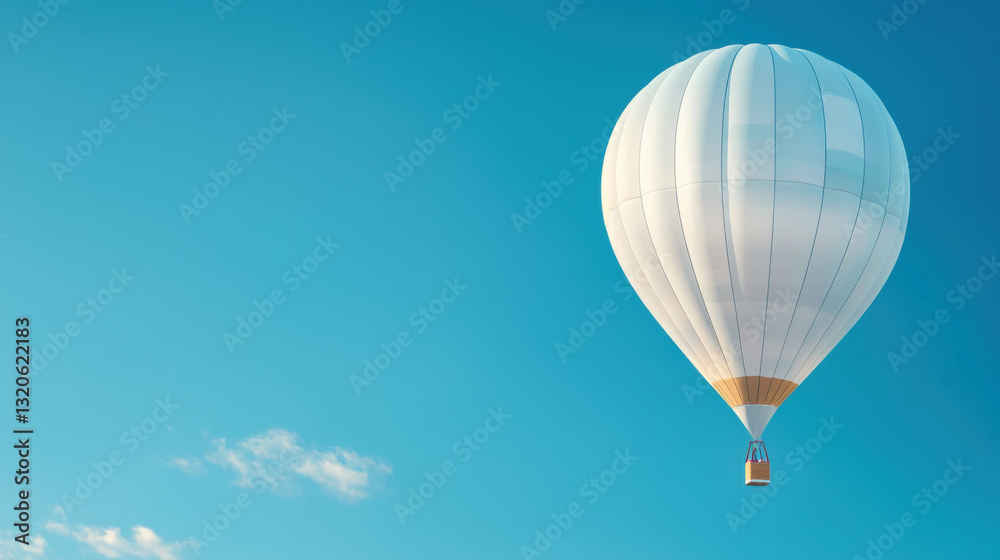 Fototapeta premium Colorful hot air balloon floating gracefully in the sky for a weather balloon project in realistic photography style
