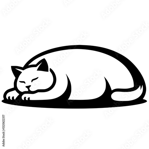 Silhouette of a sleeping cat