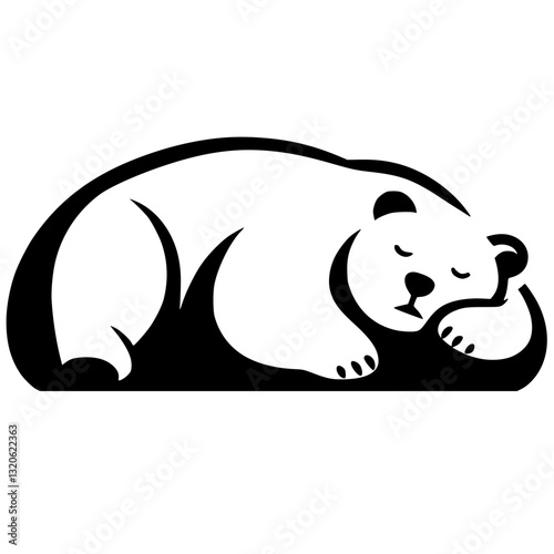 Silhouette of a sleeping bear