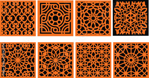Arabic pattern set, islamic ornament ,islamic graphic.laser cutting vector 