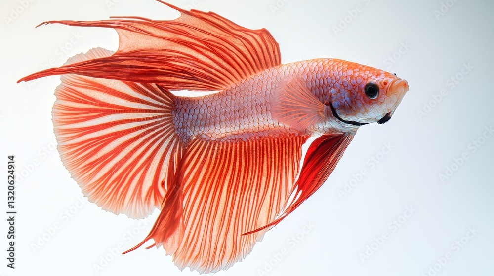 Captivating image of a colorful fish displayed against a crisp white background emphasizing its intricate details Captivating image of a colorful fish displayed against a crisp white background emphasizing its intricate details