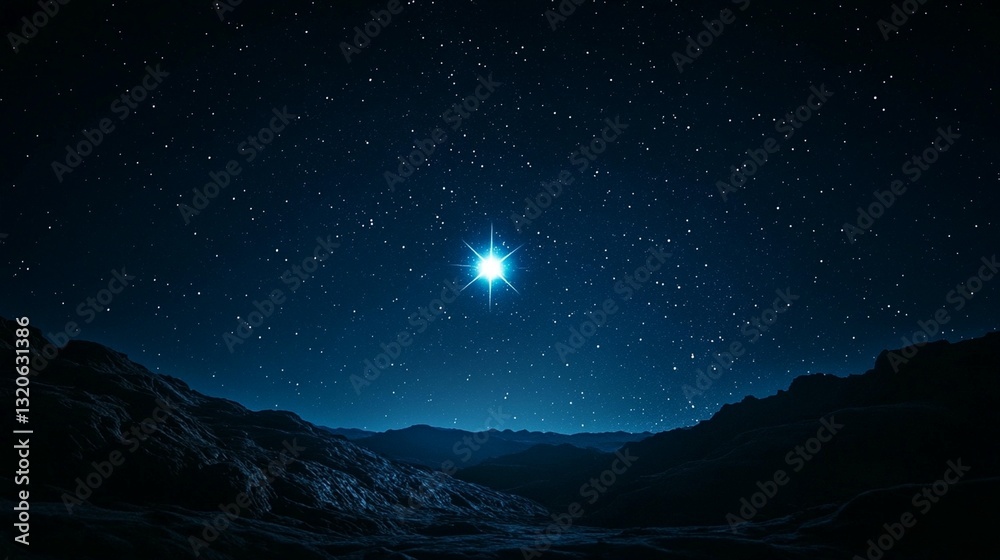 Obraz premium Night Sky, Starry Landscape