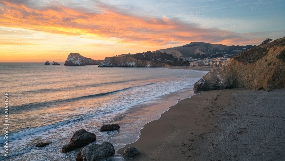 Fototapeta premium Coastal Sunset over Pacific Beach