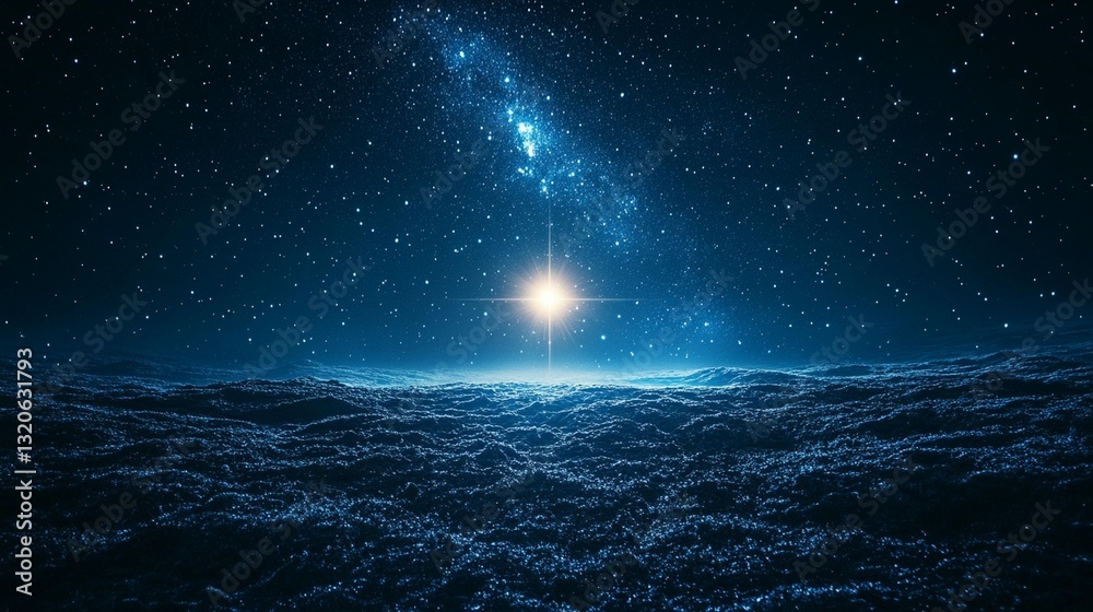 Fototapeta premium Celestial Landscape: Starry Night