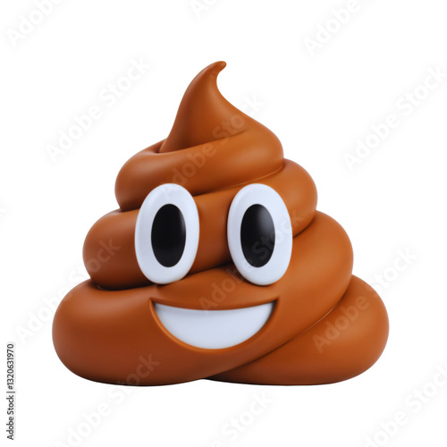 Cheerful Pile of Smiling Poop Emoji with Big Eyes