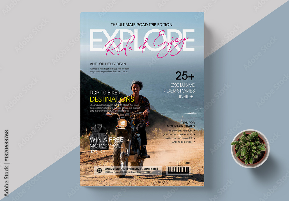 Adventure Travel Magazine Cover Design Template Stock Template | Adobe ...