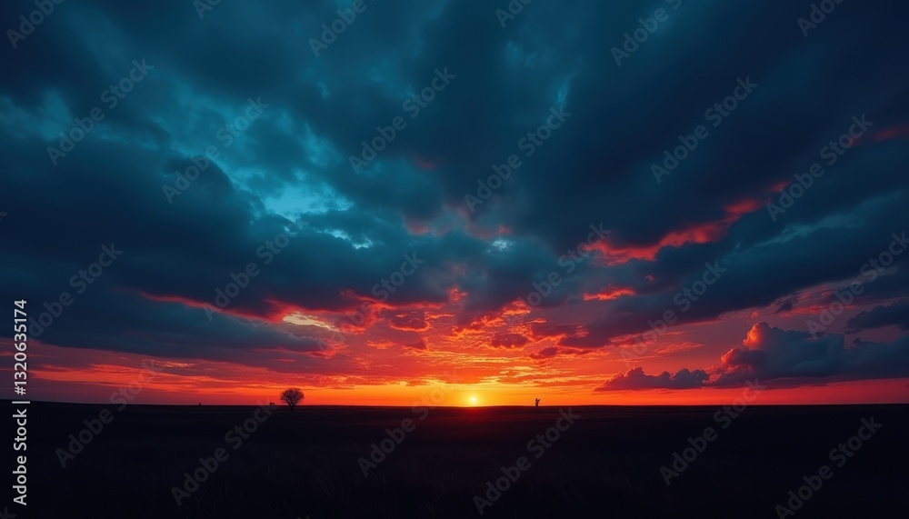 Obraz premium Fiery Landscape Sunset