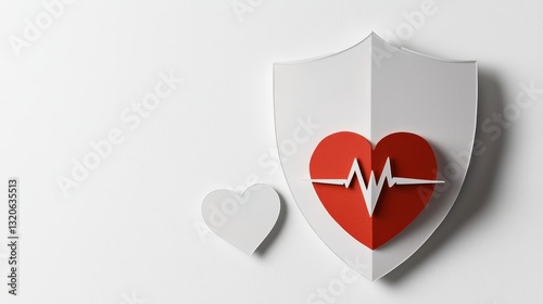 Heart and cardioid paper cut-outs together representing love and heart health in a unique and artistic visual representation