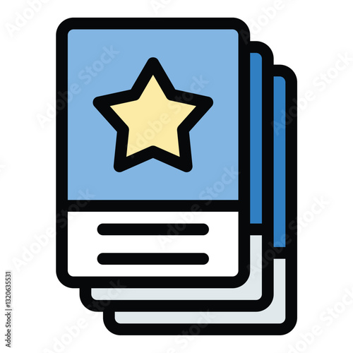 Flash card icon in flat line style representing learning memorization and study aids ideal for education language learning and academic concepts.