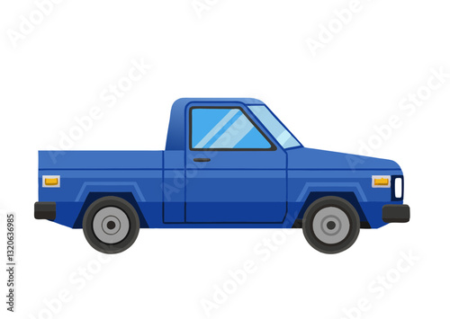 blue truck isolated on white