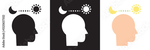 Circadian rhythms icon. Vector illustration. isolated on white and black background. EPS 10