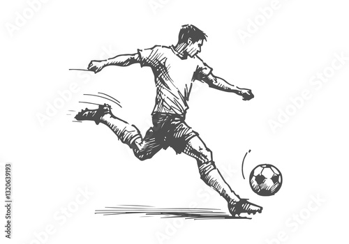  Soccer Player hand drawn sketch illustration vector 