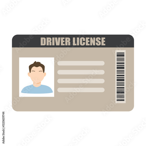 Man driver license plastic card template. Id card