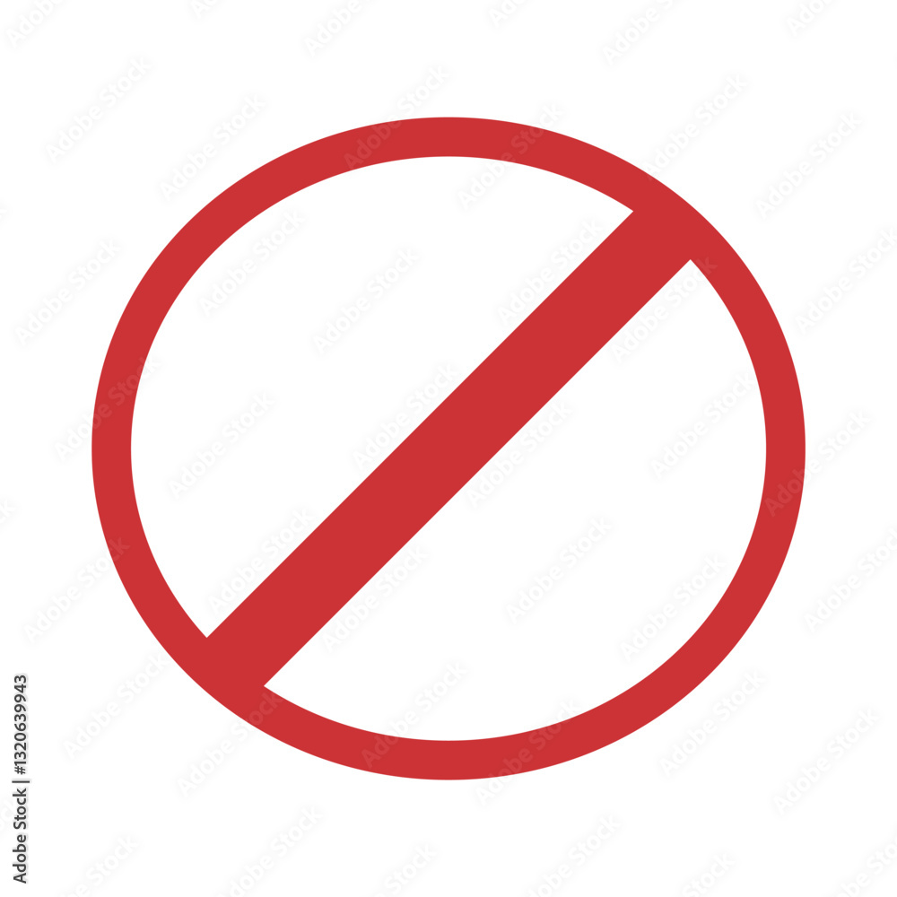 Red prohibition sign. Circle empty ban sign symbol. Red no sign Red prohibition sign. Circle empty ban sign symbol. Red no sign