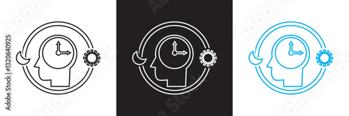 Circadian rhythms icon. Vector illustration. isolated on white and black background. EPS 10